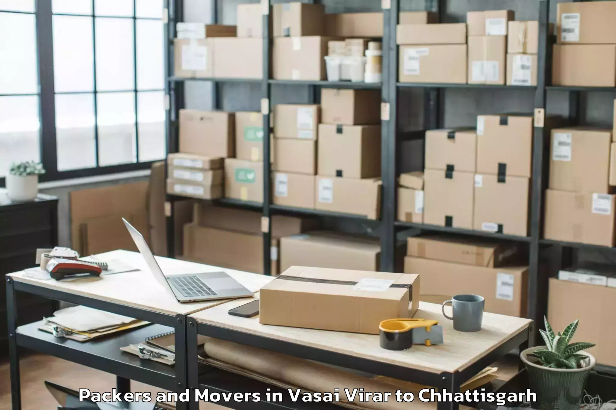 Efficient Vasai Virar to Isbm University Gariyaband Packers And Movers